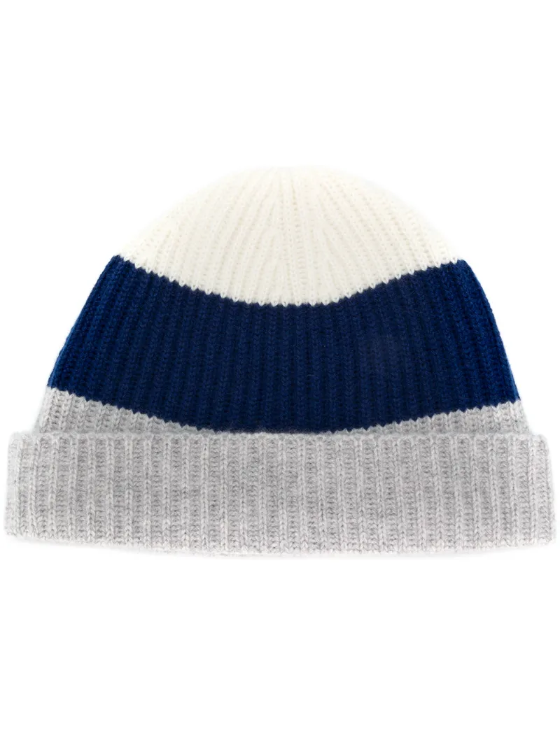 N.Peal colour-block beanie hat